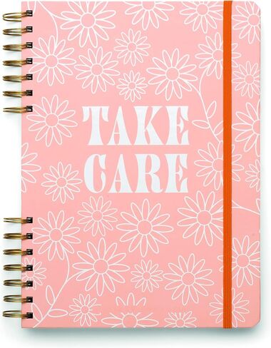 DesignWorks Ink Green Live Well Spiral Mindfulness Notebook Guided Gratitude and Wellness Journal Undated Daily Planner With Self Care and Activity Prompts and Stickers, 7.5" x 10.25 in Saudi Arabia