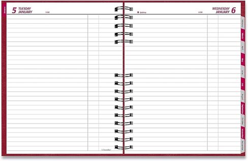 Brownline 2024 CoilPro Daily Planner، مجلة غير محددة، 12 شهرًا، من يناير إلى ديسمبر، ربط مزدوج السلك، 10.125 بوصة × 7.875 بوصة، أحمر ساطع (C550C.RED-24) in Kuwait