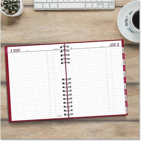 Brownline 2024 CoilPro Daily Planner، مجلة غير محددة، 12 شهرًا، من يناير إلى ديسمبر، ربط مزدوج السلك، 10.125 بوصة × 7.875 بوصة، أحمر ساطع (C550C.RED-24) in Kuwait