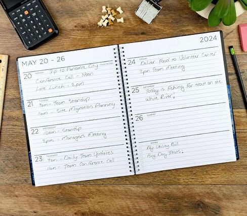 PlanAhead See IT Bigger October 2023 - December 2024 Monthly/Weekly Large Planner 8.5" x 11"(BLACK) in Saudi Arabia