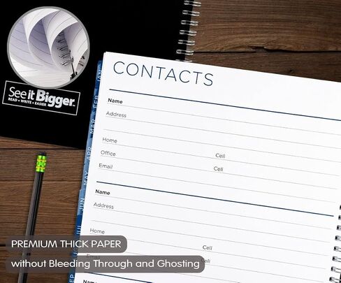 PlanAhead See IT Bigger October 2023 - December 2024 Monthly/Weekly Large Planner 8.5" x 11"(BLACK) in Saudi Arabia