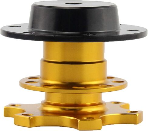 عجلة قيادة عالمية من الألومنيوم سريعة الإصدار لعجلة القيادة سريعة الإصدار ومهايئ محور سريع الإغلاق طقم بوس للسباق/الرالي/رياضة السيارات (ذهبي) in Kuwait