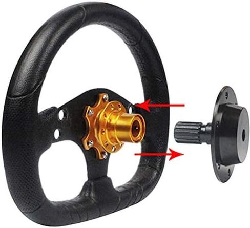 عجلة قيادة عالمية من الألومنيوم سريعة الإصدار لعجلة القيادة سريعة الإصدار ومهايئ محور سريع الإغلاق طقم بوس للسباق/الرالي/رياضة السيارات (ذهبي) in Kuwait