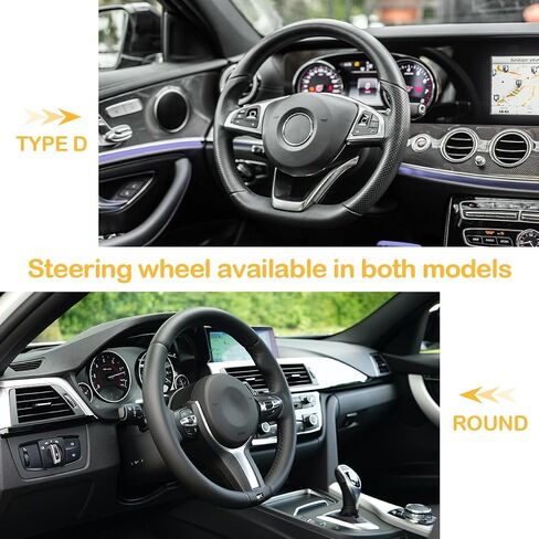 Car Steering Wheel Cover, Nappa Leather Sports Style Non-Slip Steering Wheel Protector, Universal 14.5-15 Inches, Soft & Breathable, Auto Interior Accessories for Van, SUV, Truck (White) in Saudi Arabia