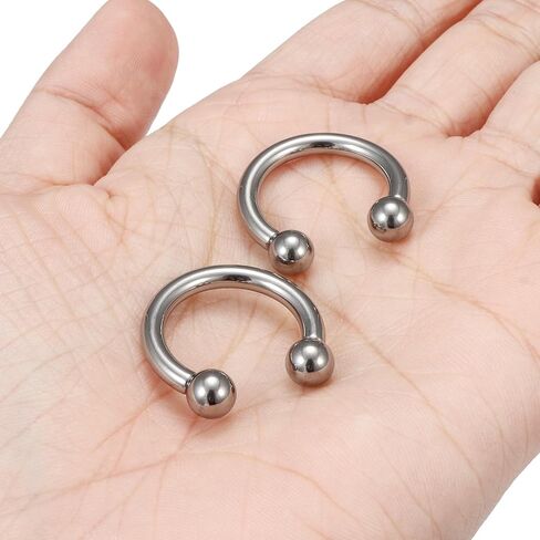 Ocptiy 2G 4G 6G 8G Titaniumm Septum Rings Medical Implant Grade Gauges Tunnels Earring Stretching kit Hypoallergenic Septum Nose Ring Ear Hoop Earring Piercing Jewelry Women Men 12mm 14mm 16mm in Saudi Arabia
