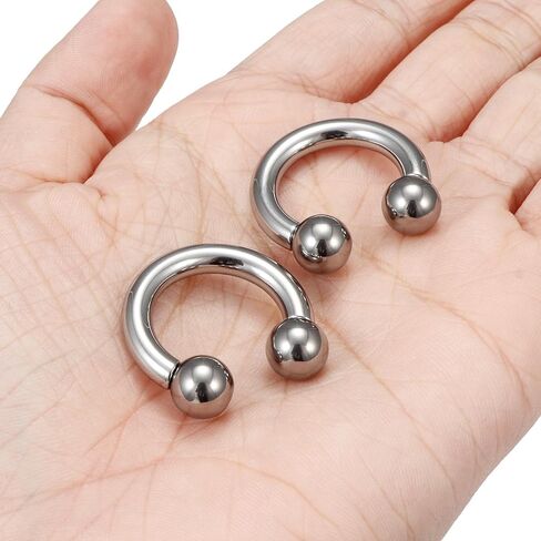 Ocptiy 2G 4G 6G 8G Titaniumm Septum Rings Medical Implant Grade Gauges Tunnels Earring Stretching kit Hypoallergenic Septum Nose Ring Ear Hoop Earring Piercing Jewelry Women Men 12mm 14mm 16mm in Saudi Arabia