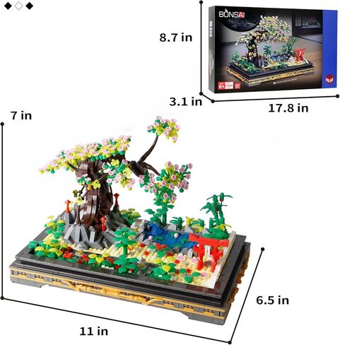 Cherry Blossom Meaningful Bonsai Tree Building Sets,Japanese Style Sakura Tree Mini Building Blocks(1286 PCS),Enjoy Your Own Beautiful Display Show, Present for Kids and Adults in Saudi Arabia