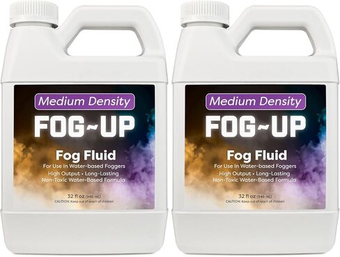 FogUp Medium Density Fog Juice - Extremely Long Lasting, High Output Non-Toxic Odorless Water-Based Fog Machine Fluid - (4 Pack) 1 Gallon, 128 fl oz for All Standard Fog Machines in Saudi Arabia