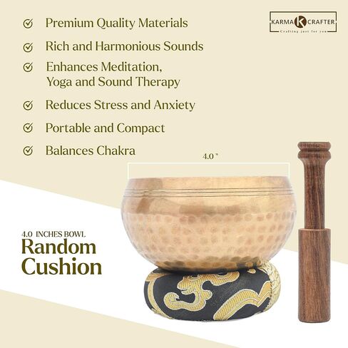Harmonize Your Soul with our Exquisite 3.5" Tibetan Singing Bowl Set – Elevate Meditation with Included Cushion and Mallet – Experience Sound Bath Healing with Authentic Cuencos Tibetanos in Saudi Arabia