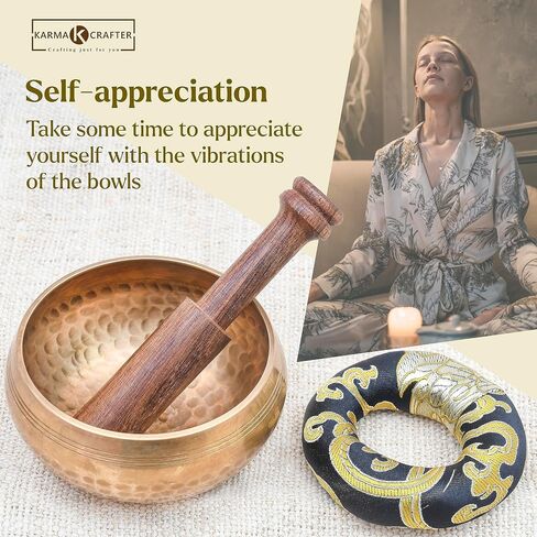 Harmonize Your Soul with our Exquisite 3.5" Tibetan Singing Bowl Set – Elevate Meditation with Included Cushion and Mallet – Experience Sound Bath Healing with Authentic Cuencos Tibetanos in Saudi Arabia