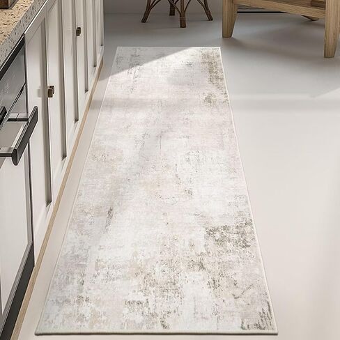 Small Area Rug for Entryway, 2x3 Ultra-Thin Washable Abstract Rugs Non-Slip Bathroom Rug Front Door Mat Indoor Entrance Modern Soft Faux Wool Kitchen Sink Rug Floor Accent Throw Carpet for Bedside in Kuwait