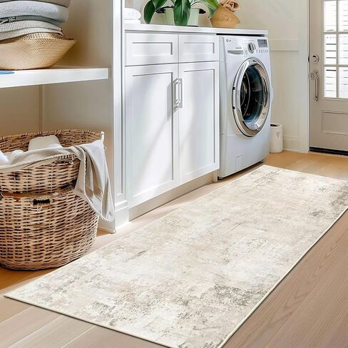 Small Area Rug for Entryway, 2x3 Ultra-Thin Washable Abstract Rugs Non-Slip Bathroom Rug Front Door Mat Indoor Entrance Modern Soft Faux Wool Kitchen Sink Rug Floor Accent Throw Carpet for Bedside in Kuwait