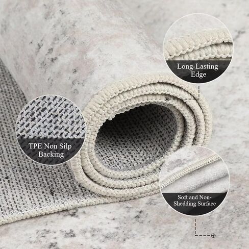 Small Area Rug for Entryway, 2x3 Ultra-Thin Washable Abstract Rugs Non-Slip Bathroom Rug Front Door Mat Indoor Entrance Modern Soft Faux Wool Kitchen Sink Rug Floor Accent Throw Carpet for Bedside in Kuwait