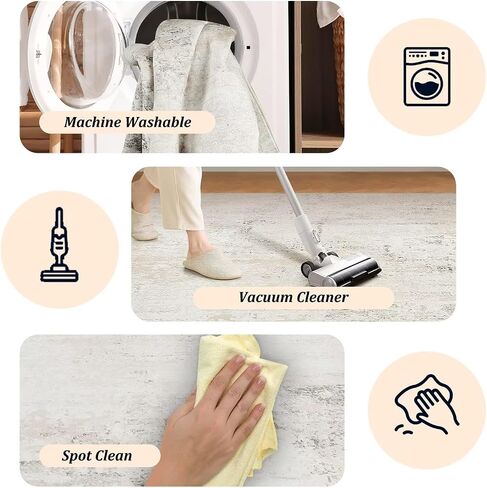 Small Area Rug for Entryway, 2x3 Ultra-Thin Washable Abstract Rugs Non-Slip Bathroom Rug Front Door Mat Indoor Entrance Modern Soft Faux Wool Kitchen Sink Rug Floor Accent Throw Carpet for Bedside in Kuwait