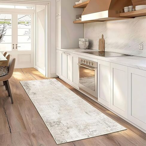 Small Area Rug for Entryway, 2x3 Ultra-Thin Washable Abstract Rugs Non-Slip Bathroom Rug Front Door Mat Indoor Entrance Modern Soft Faux Wool Kitchen Sink Rug Floor Accent Throw Carpet for Bedside in Kuwait