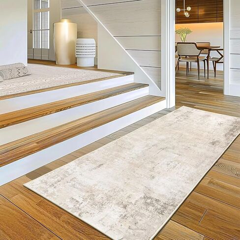 Small Area Rug for Entryway, 2x3 Ultra-Thin Washable Abstract Rugs Non-Slip Bathroom Rug Front Door Mat Indoor Entrance Modern Soft Faux Wool Kitchen Sink Rug Floor Accent Throw Carpet for Bedside in Kuwait