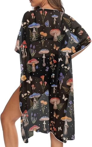 Womens Kimono Swimsuit Coverups Casual Loose Long Bathing Suit Cover Up Summer Beach Coverup in Saudi Arabia