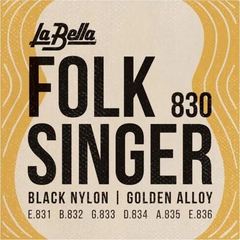 La Bella 840 Folksinger - سلسلة جيتار كلاسيكية مطلية بالفضة من النايلون الشفاف in Saudi Arabia