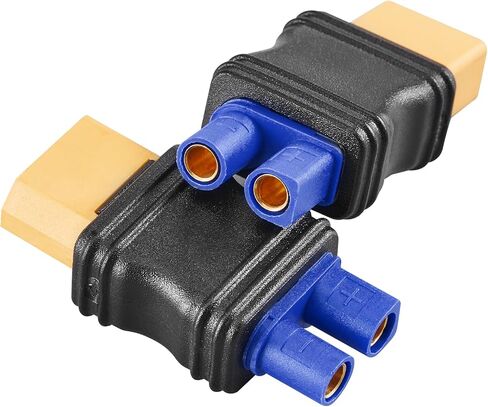 XT60 Female to EC3 Male Connector,2 pcs XT60-EC3 Injection Molded Connectors Adapter,RC Battery Adapter for LiPo Battery Micro FPV Drone. in Kuwait