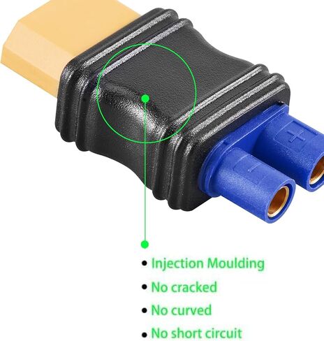 XT60 Female to EC3 Male Connector,2 pcs XT60-EC3 Injection Molded Connectors Adapter,RC Battery Adapter for LiPo Battery Micro FPV Drone. in Kuwait
