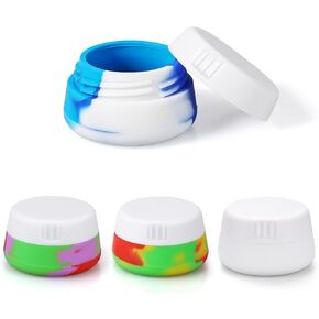 Cosywell Small Travel Containers Jars for Toiletries 20ml/0.7oz 4pcs TSA Approved Silicone Cream Jars Refillable Leak-proof Travel Jars for Creams with Lid for Lotion Cosmetic Makeup Body Cream