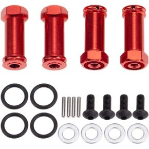 Pack of 4 Wheel Hex Hub Extension Drive Adapter M12 12mm M30 30mm Extension Adapter Longer Combiner Coupler for Rc 1/10 RC Model Car Traxxas Slash 5807 Alloy Aluminum, Cojoys (Black)