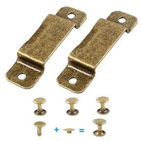 4pcs Tape Measure Holder Clip, Metal Measuring Tape Clip with Rivets for Leather Tape Holster Pocket Tool Belt Clip, Bronze