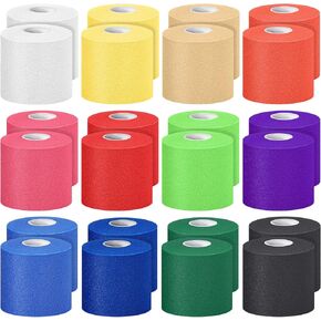 24 Pieces Foam Underwrap Tape Sports Prewrap Athletic Tape Foam Pre Wrap Athletic Tape for Ankles Wrists Hands and Knees (Black)