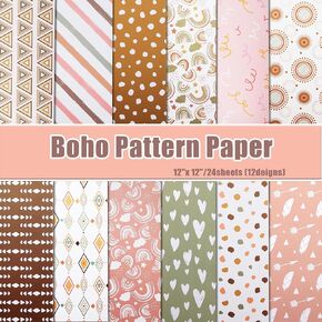 Scrapbook Paper Pack 12x12 - Wildflower Pattern Paper Specialty Paper Watercolor Double Sided Background Craft Papers for Scrapbooking DIY Card Making Decor,12 Designs 24 Sheets…