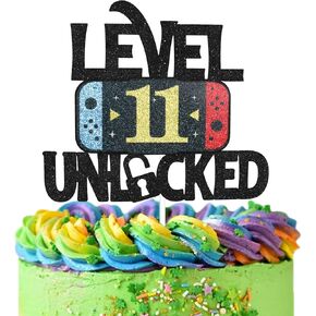 Level 8 Unlocked Game Birthday Cake Topper - Video Game Boy's 8th Birthday Game On Party Cake Supplies - Gaming Level Up Winner Party Decoration