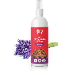 Detangler Spray - Dog Grooming Puppy Detangler Spray to Comb Through Knots, Mats, and Tangles - Detangling Spay for Dogs Pet Lavender Scent - Made in The USA (16 Oz)