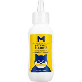 Dog ear cleaner，Ear cleaner for cats，Cleans Dirt Yeast, Wax, and Bacteria from Pet's Ears，Soothes Itching，Effective deodorization,, Mild formula for active enzymes Pet ear cleaner（80 ml/2.71 fl oz）