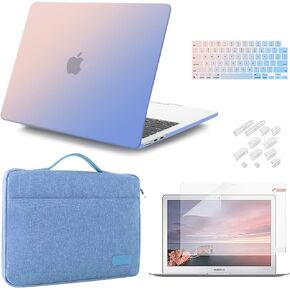 iCasso متوافق مع حافظة MacBook Air 13.6 بوصة إصدار 2024 2023 2022 M3 A3113 M2 A2681، حافظة بلاستيكية صلبة، كم، واقي شاشة، غطاء لوحة مفاتيح وقابس غبار-كوارتز وردي