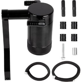 RANSOTO Oil Catch Can 6.4 5.7 HEMI Billet Compatible with 2011-up Chrysler 300 Dodge Charger Challenger Jeep Grand Cherokee Z-Bracket Technology (Black)