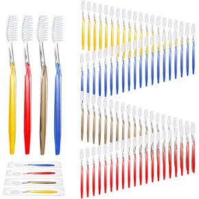 400 Pack Disposable Toothbrushes Individually Packaged Multi Color Pack Affordable Bulk Pack of Disposable Manual Tooth Brush Perfect for Hotel, Guest, Camping, Travel, Giveaways | Medium