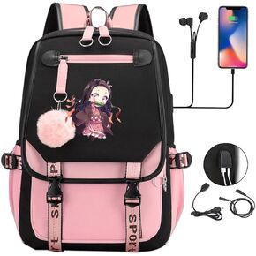 College Backpack Bookbag for Women Men, 15.6'' Stylish Computer Backpack Laptop Travel Casual Daypack USB Charge Port