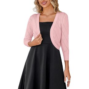 سترة نسائية قصيرة بأكمام 3/4 سترة بوليرو مفتوحة من الأمام وقصيرة للفساتين in Kuwait