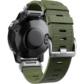 سوار ساعة 22 مم/ 26 مم لـ Garmin، حزام رياضي من النايلون متين للغاية وسريع التركيب لسلسلة fēnix/Forerunner/Approach/MARQ/quatix /D2