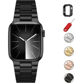 Compatible Stainless Steel Apple Watch Band 49mm 45mm 44mm 42mm, Thin Metal Link Bracelet for Apple Watch Wristbands Men Women, Link Band for iWatch Ultra Series 8/7/6/5/4/3 SE, Golden