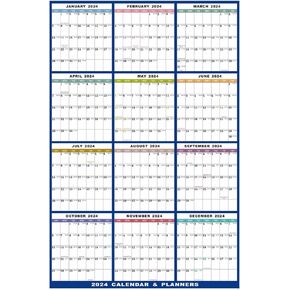 Ultimate 35'' x 23'' Reversible Dry Erasable Calendar Board for Wall - Plan Your Year in Style with the 2024 Yearly Wall Calendar,dry erase wall calendar 2024 for Home or Work Office