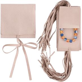 Framendino, 40 Pack Microfiber Jewelry Pouch Jewelry Bags Jewelry Packaging Bag Small Jewelry Pouch (Khaki)
