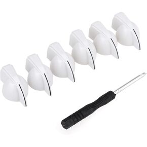 Musiclily Pro Imperial Inch Size Guitar Amplifier Effect Pedal Chicken Head Pointer Knobs with Set Screw, Aged White (Set of 6)