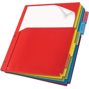 Mr. Pen Expanding Binder Dividers with Tabs and Pockets, 5 Tabs, Colorful Dividers for 3 Ring Binder
