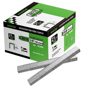 meite 21 Gauge 1/2-Inch Crown with 1/2-Inch Length Upholstery Staples Galvanized Fine Wire Staples Compatible for MT8016 Stapler (10,000 Pcs/Box)