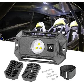 LED Dome Light, Universal Roll Bar Mount LED Light W/Switch Utility Roll Cage Dome Lights Car Interior Reading Lights LED Rock Lights for UTV RZR Can-Am 4x4 Truck SUV Golf Cart