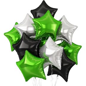 Blue Silver Star Balloons,10Pcs Black Silver Star Shaped Foil Balloons,18Inch Dark Blue Helium Mylar Balloons for Graduation,Brithday,Anniversary,Wedding Party Decorations