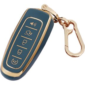 for Ford Key Fob Cover Keyless Remote Smart Key Fob Shell with Keychain Fit for Ford C-Max Edge Escape Expedition Explorer Flex Focus Taurus Lincoln MKS MKT MKX Navigator (Pink)