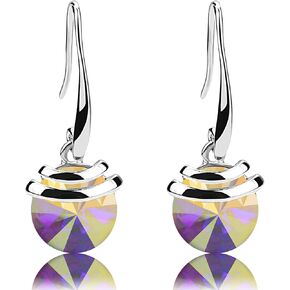 Crystal French Wire Dangle Drop Earrings