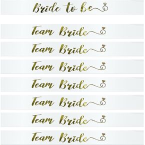 12 Pack Team Bride Sash Set, Bachelorette Party Sashes, Team Bride Sash for Bridal Party and Wedding Celebrations (Rose Gold)