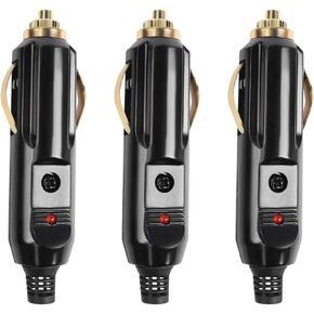3PCS 12V Cigarette Lighter Male Plug,20A Aux Socket Plug Cigarette Lighter Plug Replacement,12V/24V Bakelite Cigarette Lighter Plug